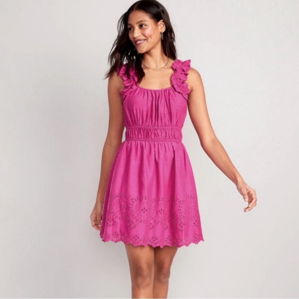 Old Navy Waist-Defined Ruffle Mini Dress
